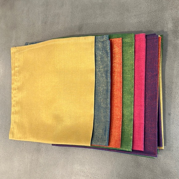 Vintage Kitchen Silk Metallic Jewel Colored Napkins Poshmark
